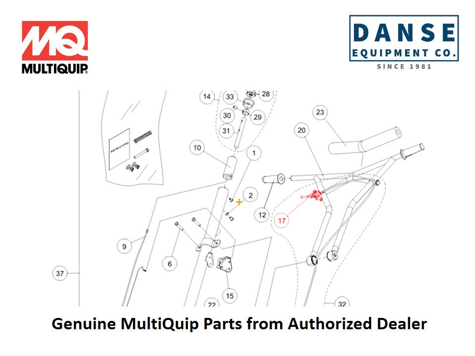 22732 Throttle Lever Asm. For J36S60 Series Whiteman Walk-Behind Power Trowels By Multiquip