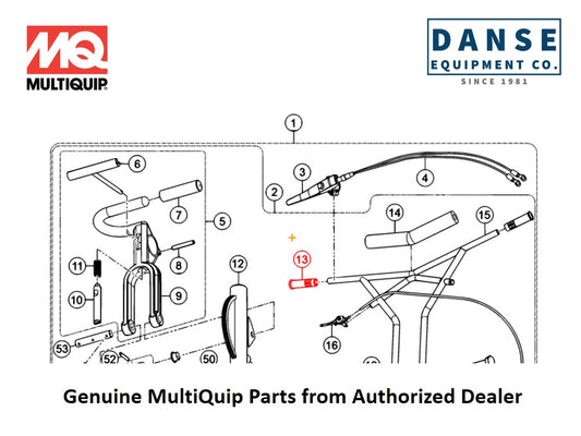 22762 Grip, Handle For J3036H55 Series Whiteman Walk-Behind Power Trowels By Multiquip