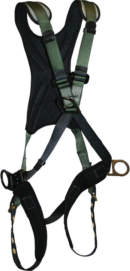 22950B Stratos Harness crossover style, hip D-rings, tongue buckle legs by FrenchCreek Production Green