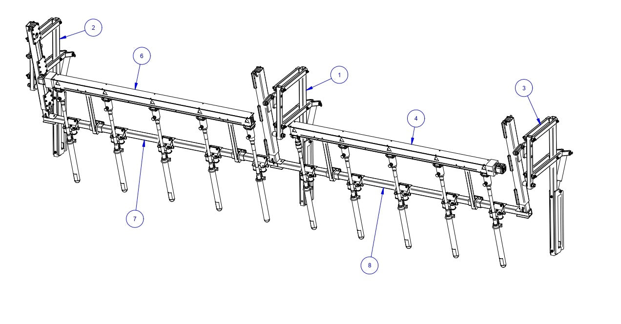 TRTP275 Triple Roller Tube Pavers 22’ Gang Vibration Assembly Parts by Allen Engineering