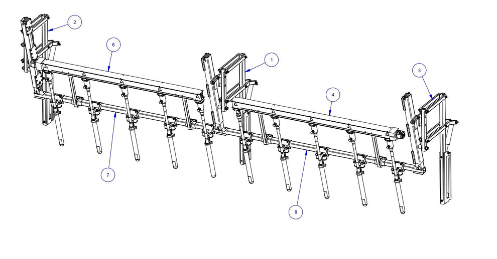 TRTP275 Triple Roller Tube Pavers 22’ Gang Vibration Assembly Parts by Allen Engineering