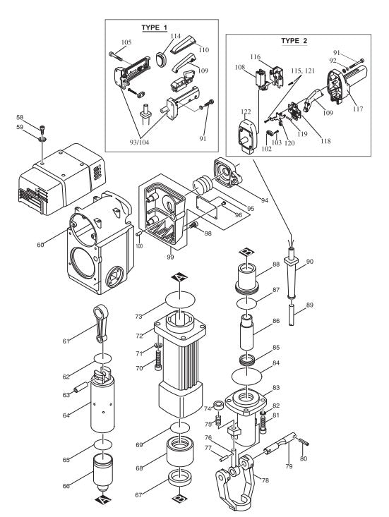 HM1800 Demolition Hammer Assembly Parts By Makita