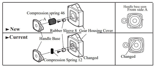HM1800 Change on compression spring 46, gear housing cover, etc. Type 2 Demolition Hammer Assembly Parts By Makita