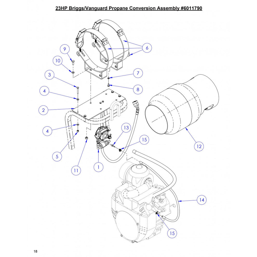 CC1823BVXLP 23HP Briggs Vanguard Propane Conversion Assembly Parts