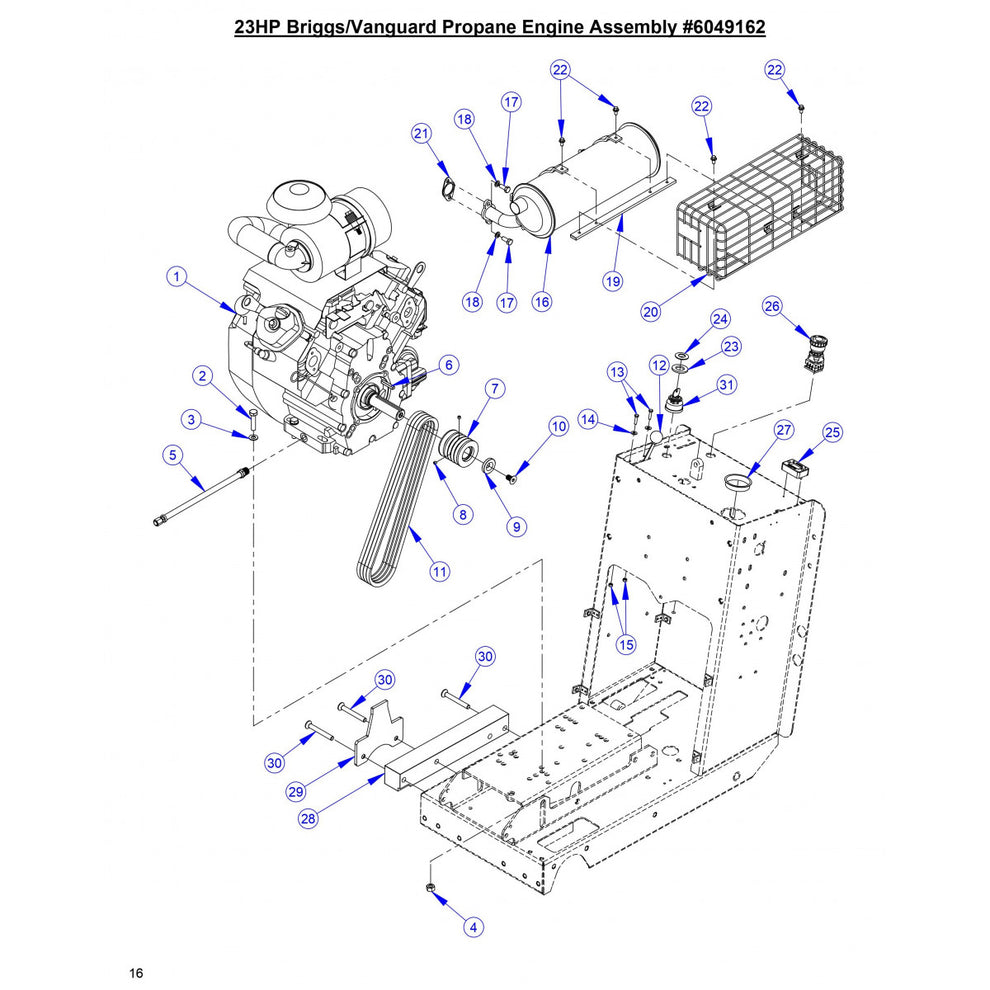 CC1823BVXLP 23HP Briggs Vanguard Propane Engine Assembly Parts
