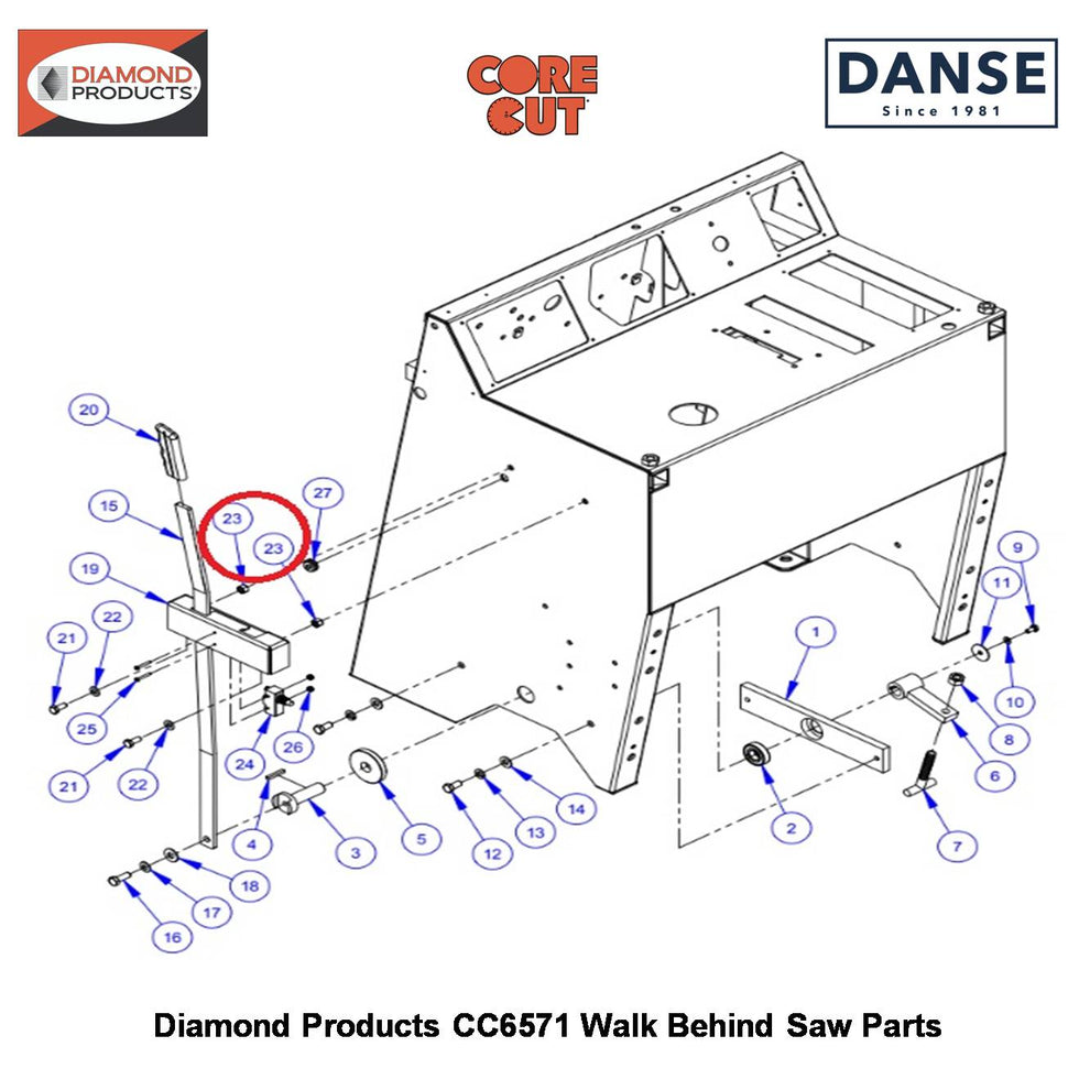 5/16-18 Lock Nut Nylon 2900039 Fits Core Cut CC6571 Walk Behind Saw By Diamond Products