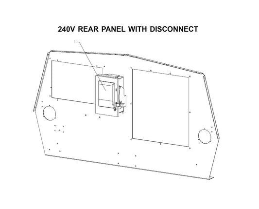 Maxi-Lite 15330 and 20330-240V Rear Panel With Disconnect Parts By Allmand