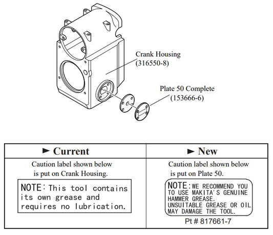 HM1800 Change on Expression and Position of Caution Label New Parts Demolition Hammer Assembly Parts By Makita