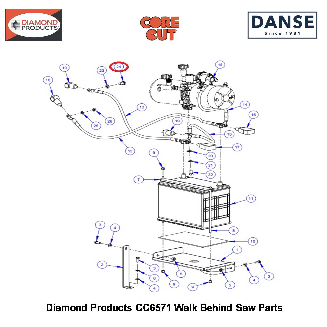 Cap Screw, Hex Hd., M10-1.25 x 20mm 2901021 Fits Core Cut CC6571 Walk Behind Saw By Diamond Products