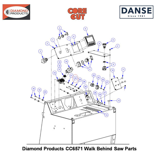 #10-24X3/4 Hex Wash Screw 2900015 Fits Core Cut CC6571 Walk Behind Saw By Diamond Products