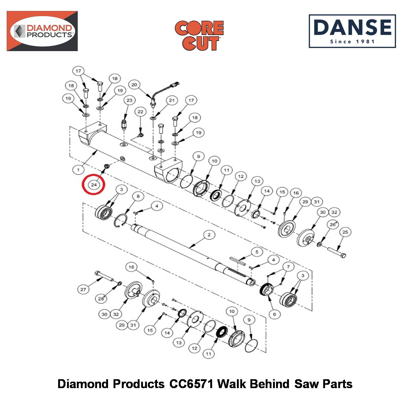 Sight Glass, Oil Level M20X1.5 Thread 2503872 Fits Core Cut CC6571 Walk Behind Saw By Diamond Products