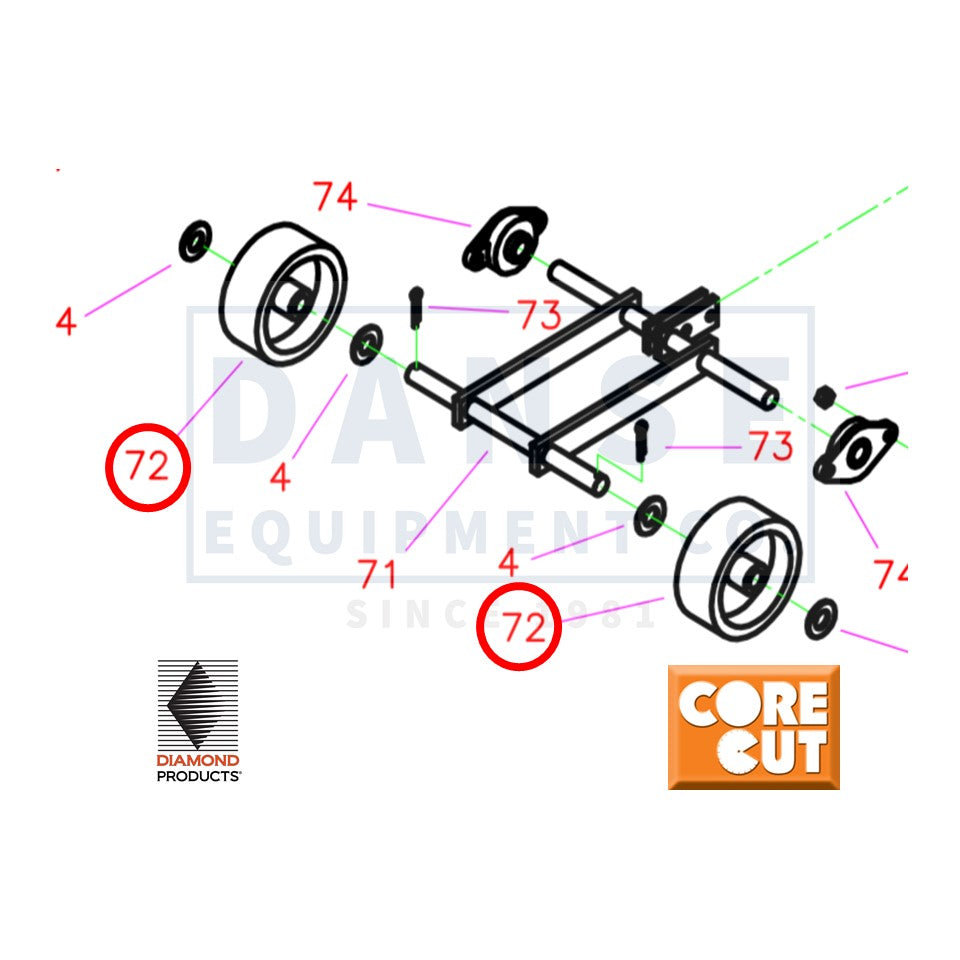 2500005 Diamond Products Wheel 5" X 2" X 3/4" 450# Capacity
