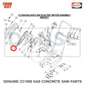 2501190 Sheave, 5.30-2 Groove for CC1000 Concrete Saw Core Cut by Diamond Products