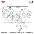 2501225 Taper Bushing, 7/8" with setscrews for CC1000 Concrete Saw Core Cut by Diamond Products