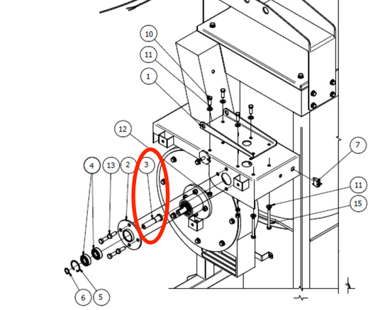 2508860 Assisting Pulley Shaft for Core Vac by Diamond Products