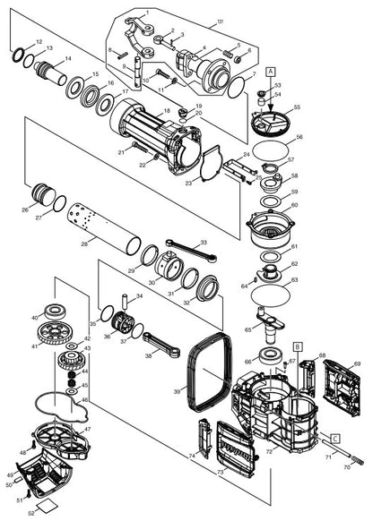 HM1812 Electric Breaker Demolition Hammer Assembly Parts By Makita