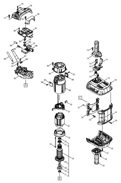 HM1812 Electric Breaker Demolition Hammer Assembly Parts By Makita