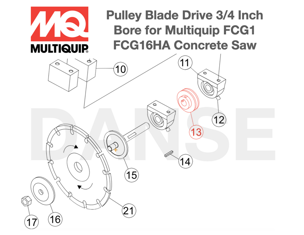 25442 Pulley, 1F3V26 3/4" Bore for FCG1-6HA FCG1 6HA Slabsaver Concrete Saw by Multiquip