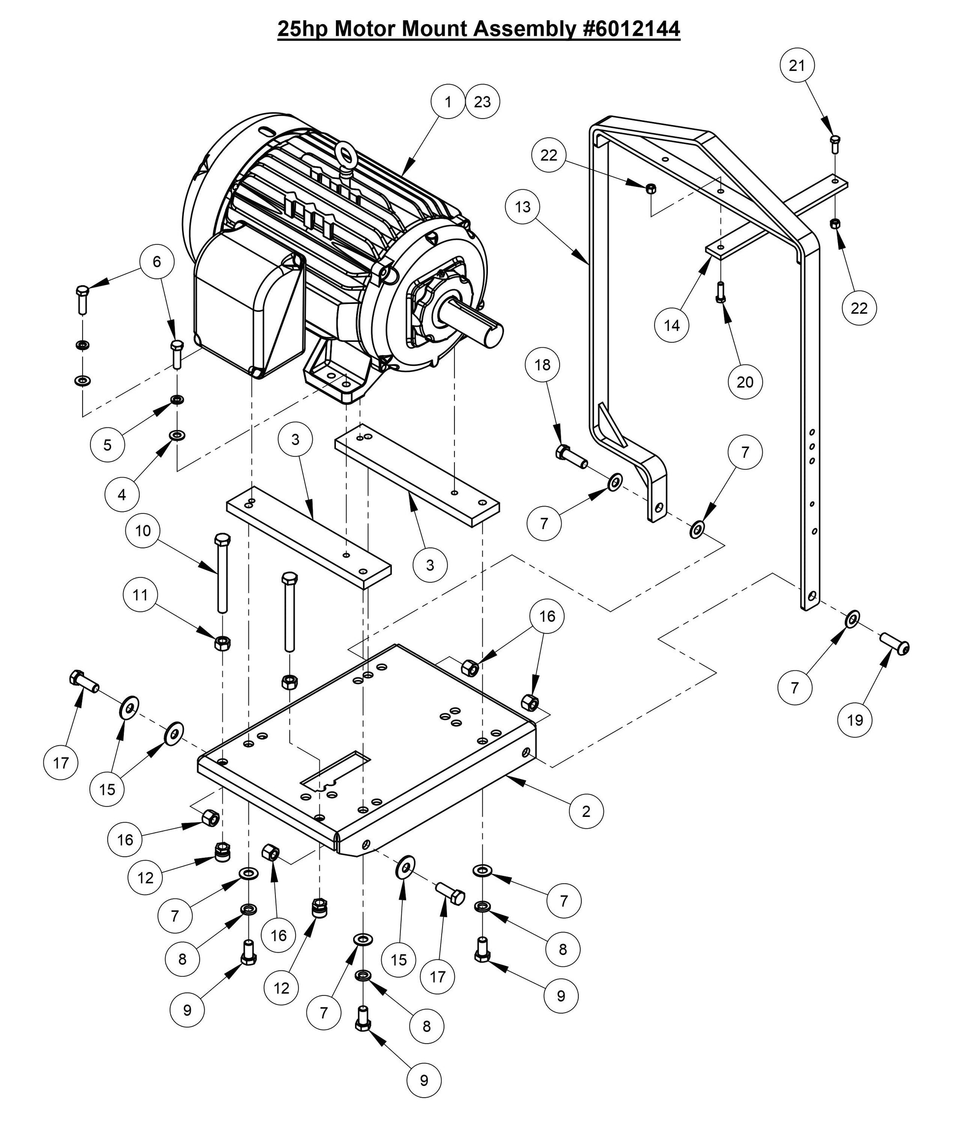 CC3700E 25HP Motor Mount Assembly