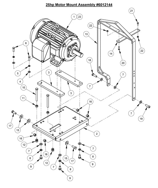 CC3700E 25HP Motor Mount Assembly