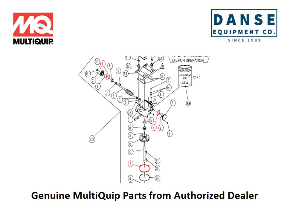 2614 Gasket Kit For C4-Series Whiteman Walk-Behind Power Trowels By Multiquip