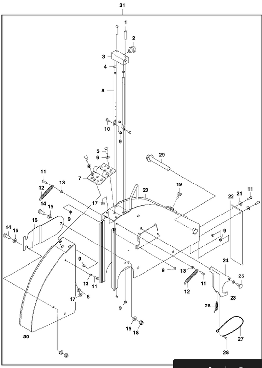 FS3500 Blade Guard 26&quot;-30&quot; Assembly Parts by Husqvarna