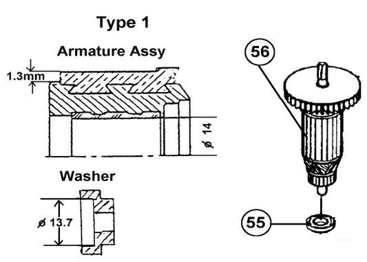 HM1100C Changes on Insulation Washer Type 1 Demolition Hammer Assembly Parts By Makita