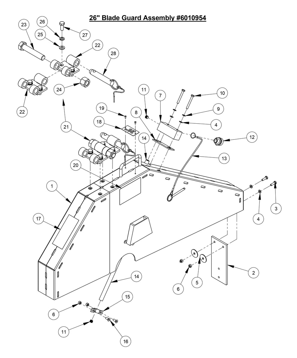 CC3700E 26'' Blade Guard Assembly