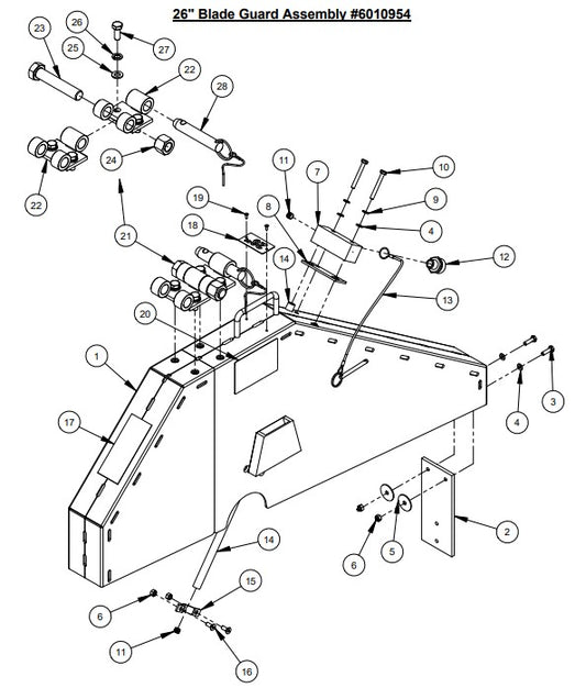 CC6566, CC6566-3 26'' Blade Guard Assembly Parts