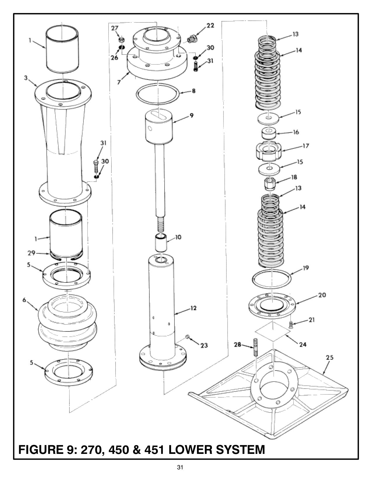 270, 450 &amp; 451 Lower System Parts By MBW