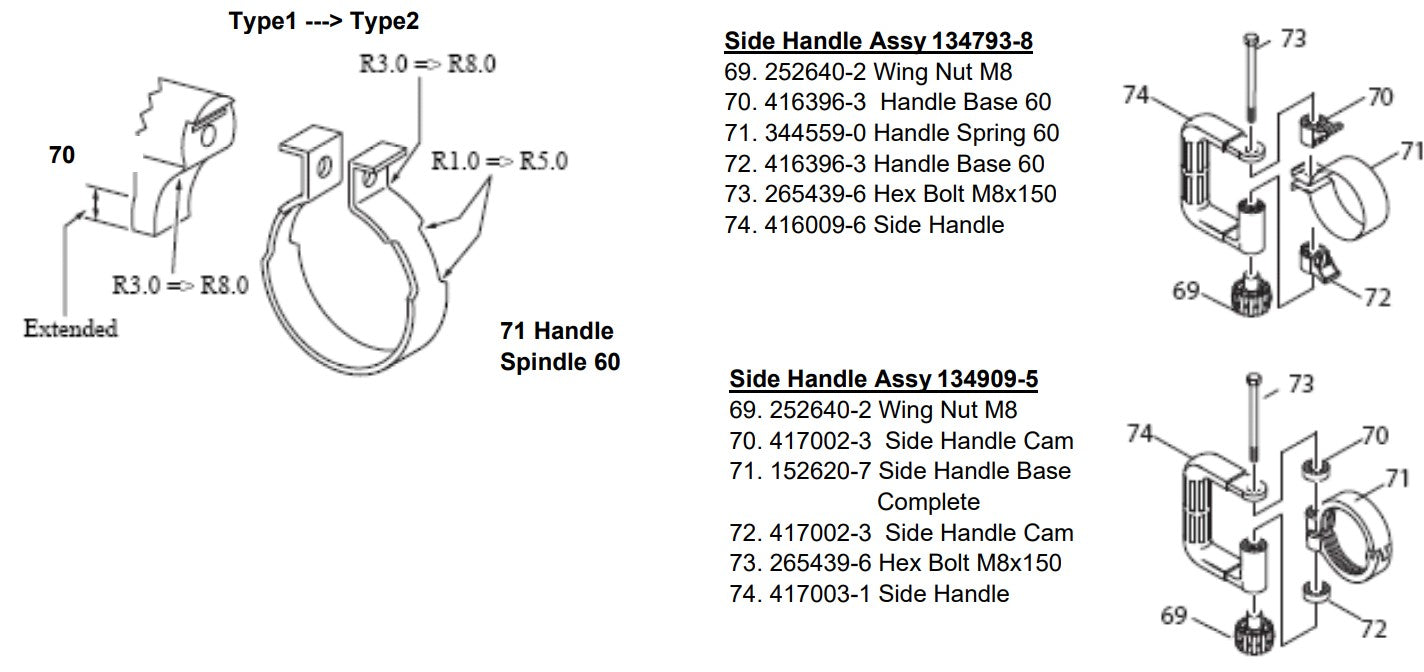HM1100C Changes on Handle Spring and Handle Base, etc. Type 1 Demolition Hammer Assembly Parts By Makita