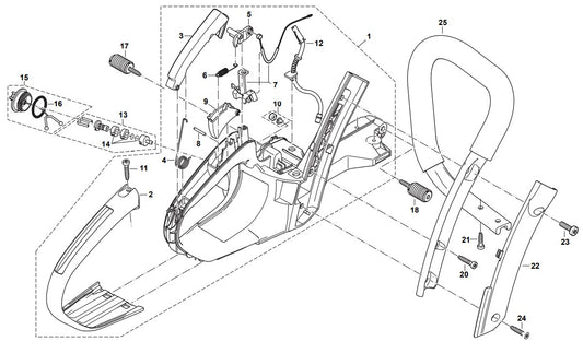 Tank, Handle Assembly Parts For DCS5121REG  Gas Chain Saw Parts by Makita
