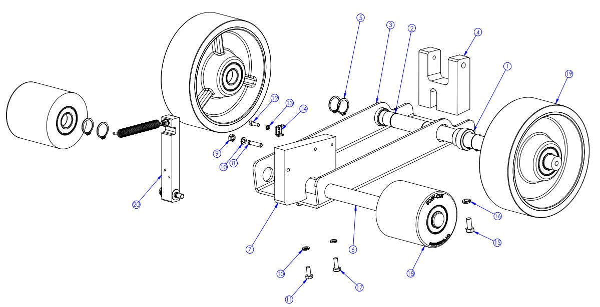 Front Wheel Carriage Assembly  parts-X750 By Husqvarna