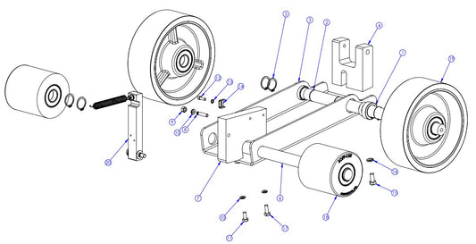 Front Wheel Carriage Assembly  parts-X750 By Husqvarna