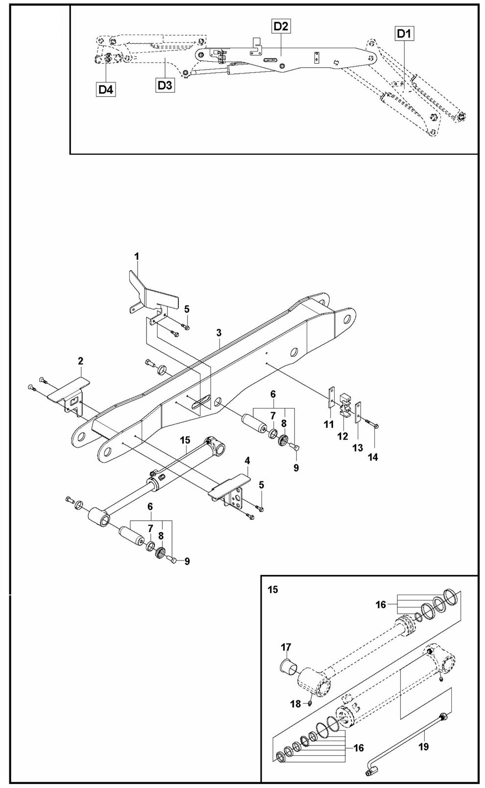 DXR 275 Arm Two Assembly Parts