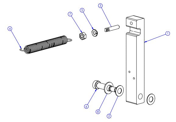 Soff Cut X750 Blade Release Arm Assembly Parts by Husqvarna