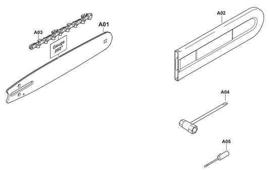 Bar, Chain and Accessories  Assembly Parts For EA3500SRDB Gas Chain Saw Parts by Makita