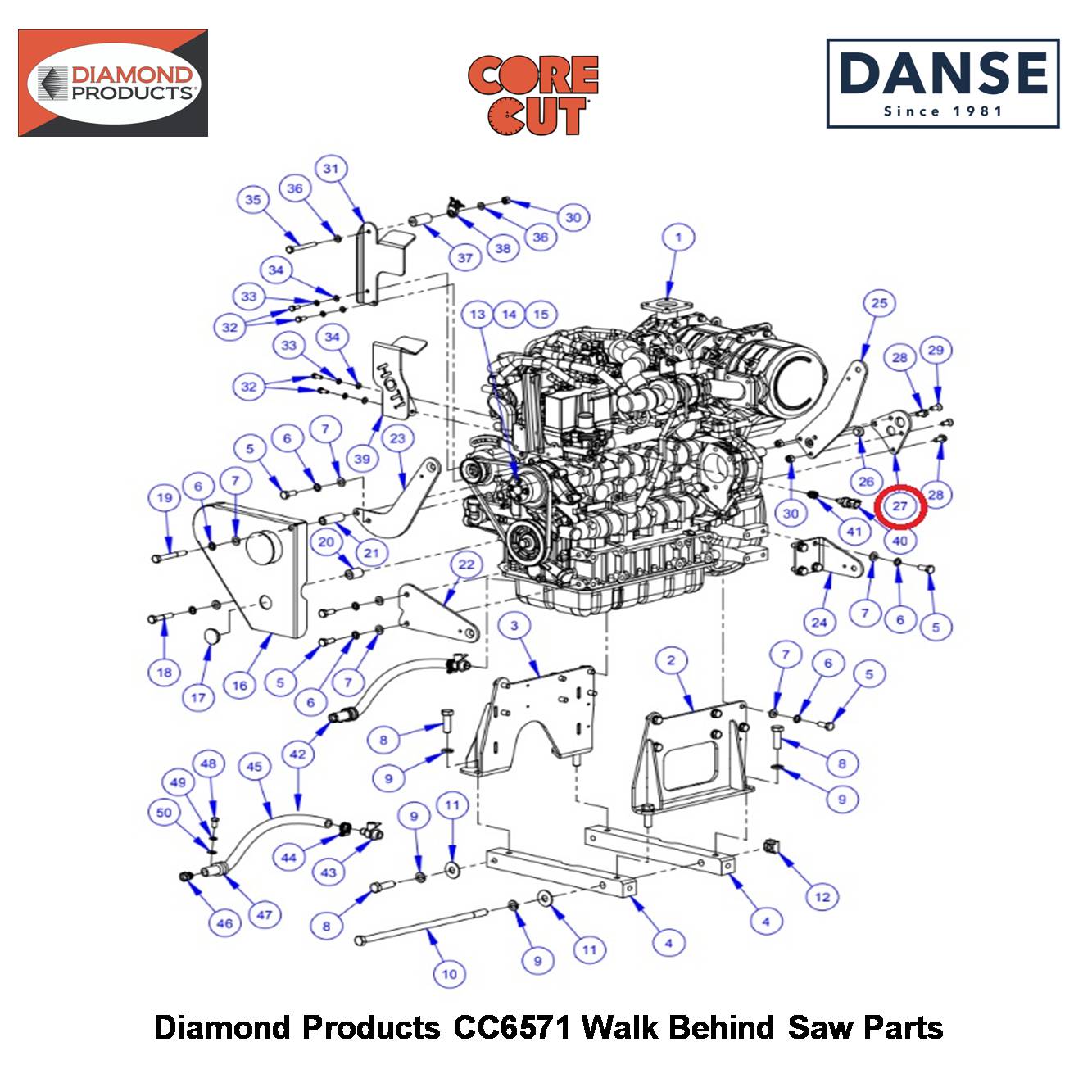 Radiator Arm Link CC6571 6019232 Fits Core Cut CC6571 Walk Behind Saw By Diamond Products