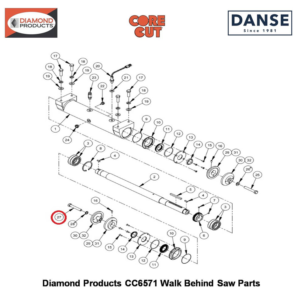 5/8-11X4" Hex Capscrew Lh Grade 8 Silver Zinc 2900130 Fits Core Cut CC6571 Walk Behind Saw By Diamond Products