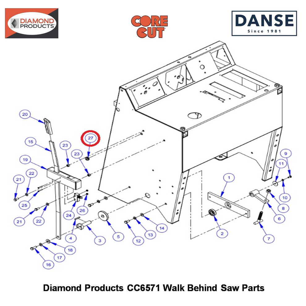 Grommet, 5/16"ID For 1/8" Thick Panel 2506011 Fits Core Cut CC6571 Walk Behind Saw By Diamond Products