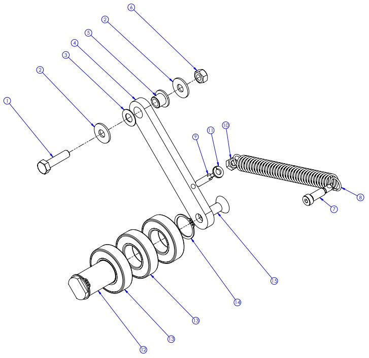 Soff Cut X750 Blade Idler Assembly Parts by Husqvarna