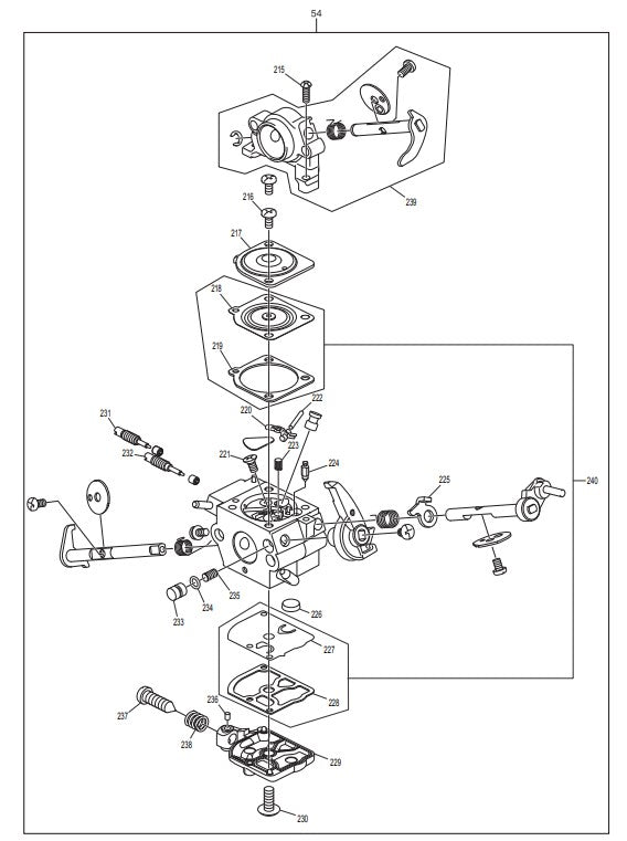Carburetor Assembly Parts For EA3601FRDB Gas Chain Saw Parts by Makita