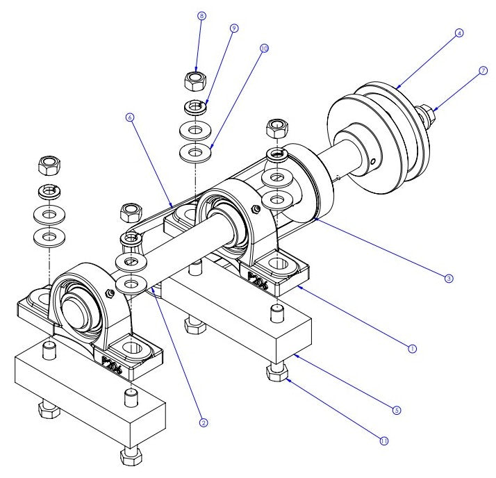 Soff Cut X750 Blade Shaft Assembly Parts by Husqvarna