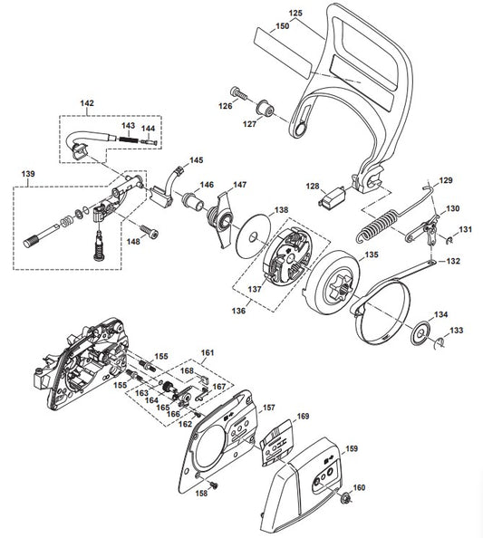 Chain Brake, Clutch, Oil Pump, Tensioner Assembly Parts EA4300FRDB, EA4300F40B Gas Chain Saw Parts by Makita