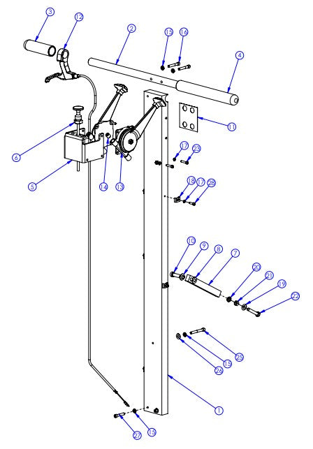 Handle Assembly parts-X750 By Husqvarna