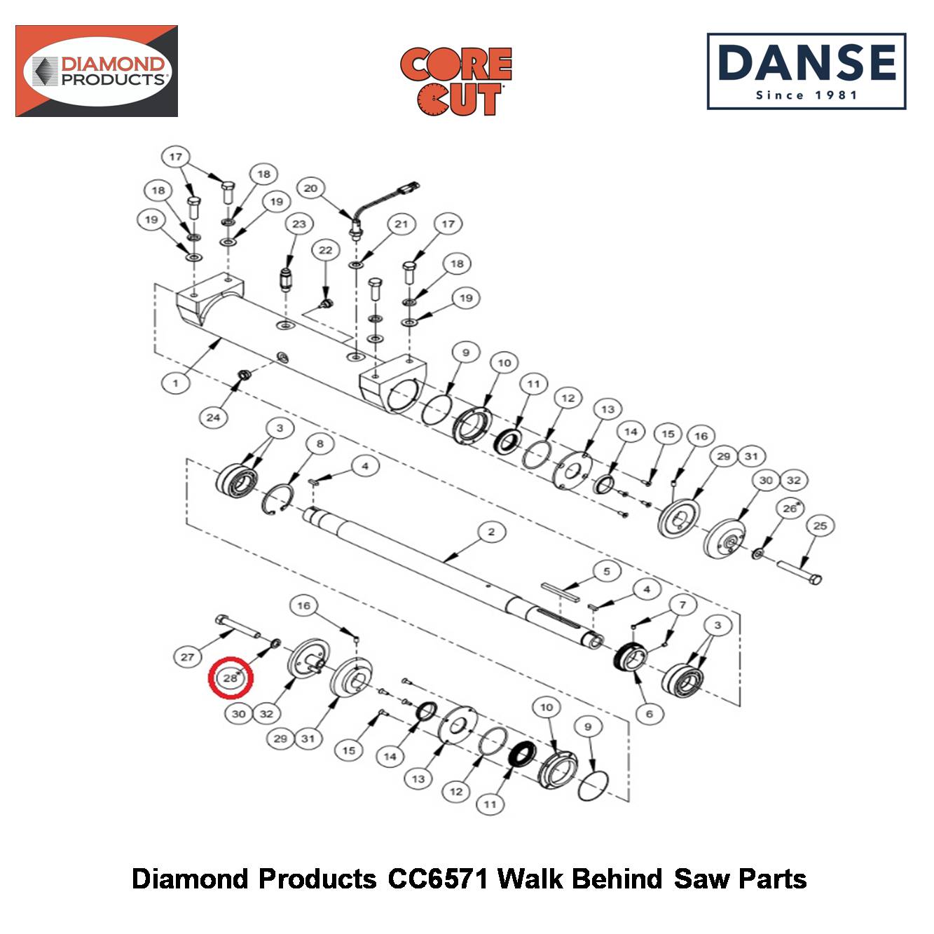 Lock Washer, Wedge 5/8" LH 2901569 Fits Core Cut CC6571 Walk Behind Saw By Diamond Products