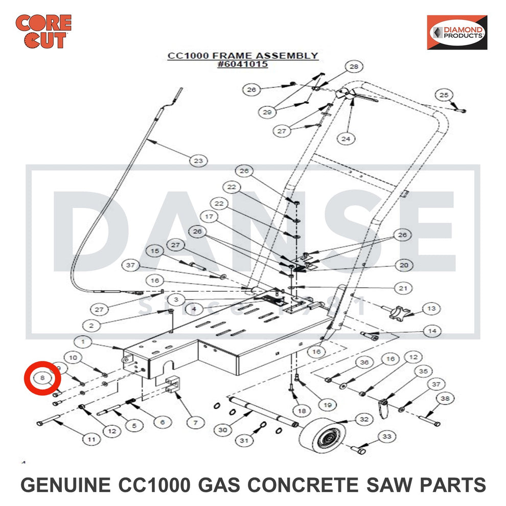 2900019 Cap Screw, Hex Hd., 5/16-18 x 3/4" CC1006 Concrete Saw Core Cut by Diamond Products