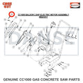2900021 Tap Screw, Pan Hd., #10-24 x 3/8" for CC1000 Concrete Saw Core Cut by Diamond Products