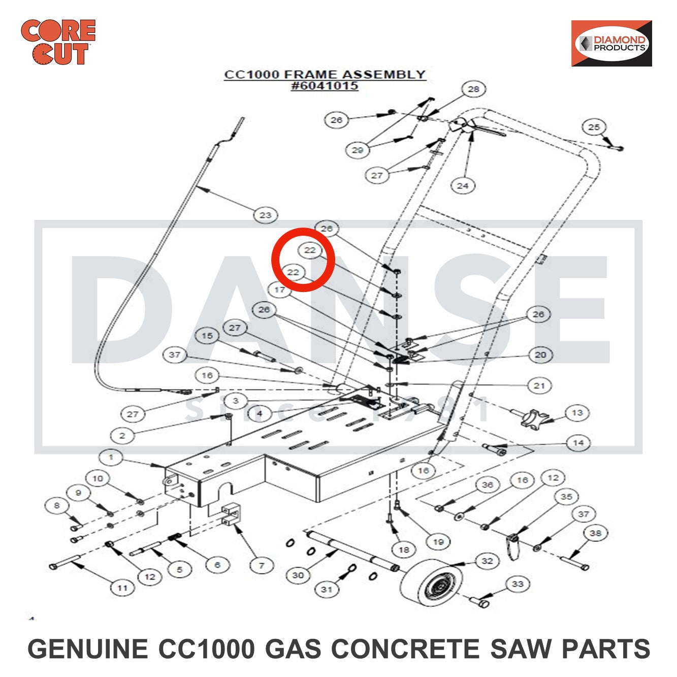2900022 Flat Washer, 5/16" SAE CC1008 Concrete Saw Core Cut by Diamond Products