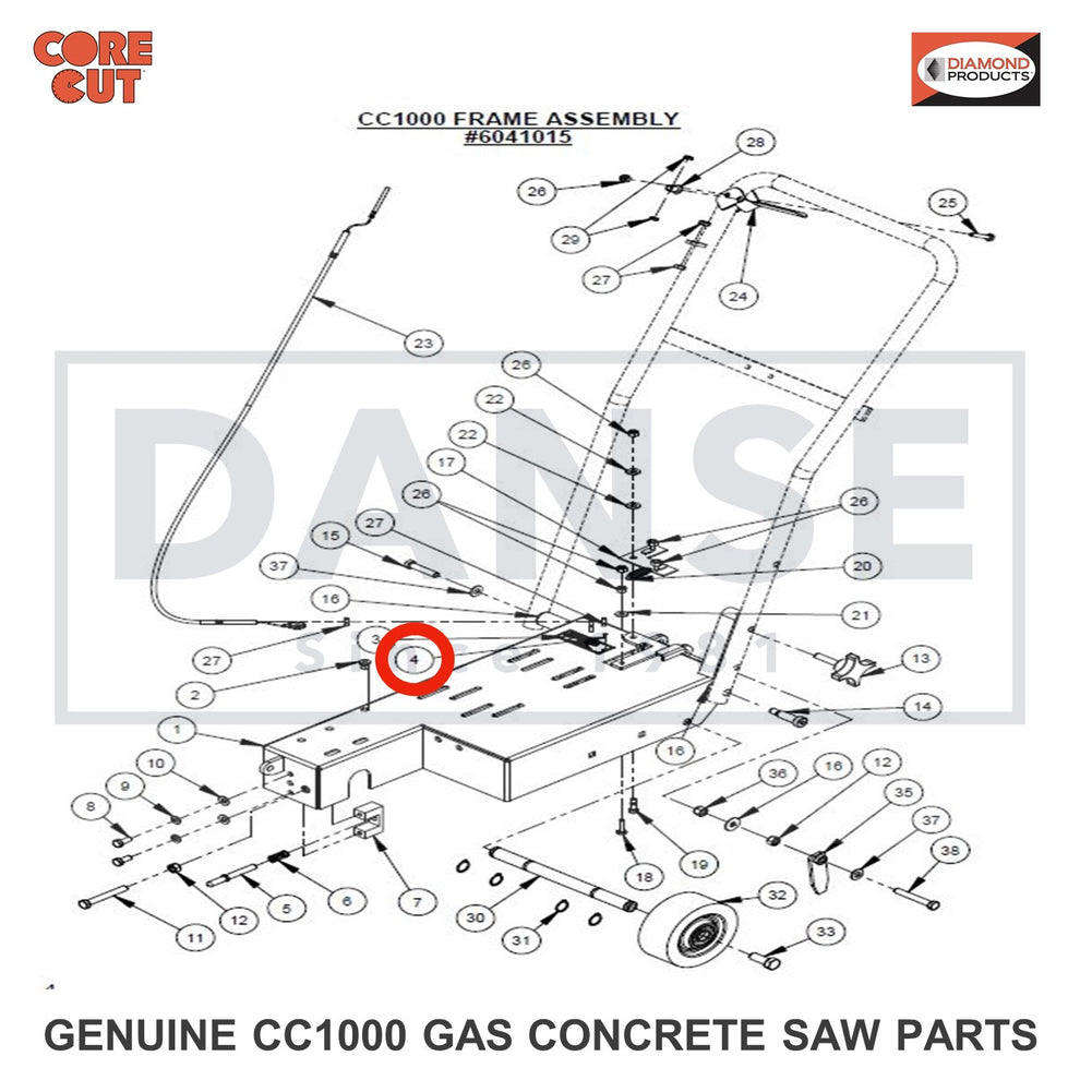 2900096 Rivet 3/32" Dia. CC1002 Concrete Saw Core Cut by Diamond Products